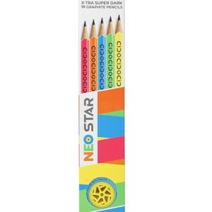 DOMS NEO STAR X-TRA DARK PENCILS – PACK OF 10 WITH SHARPENER & ERASER