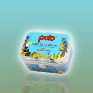 POLO ACRYLIC FABRIC PAINT SET – 6 COLORS (10ML X 2) | NON-TOXIC, FAST-DRYING, WASHABLE PAINT FOR FABRIC, CANVAS & DIY CRAFTS