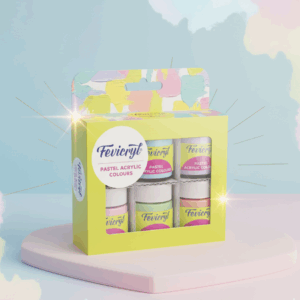 FEVICRYL MULTI-SURFACE PASTEL ACRYLIC COLOURS 6 SHADES – DIY ART, CRAFT, WOOD, GLASS, CANVAS, METAL, PLASTIC PAINTS