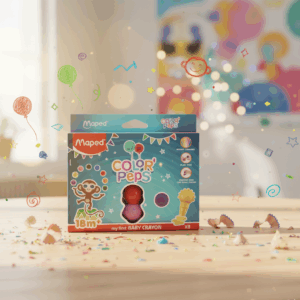 MAPED MY FIRST BABY CRAYONS GRIP – 8 BRIGHT COLOURS | ERASABLE, NON-TOXIC, ERGONOMIC GRIP | KIDS COLORING ACTIVITY & EARLY AGE GIFT