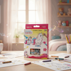 KING KRAB UNICORN COLOURING CANVAS BOARD