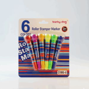 ROLLER STAMPER MARKER – 6 COLOURS, FUN & EASY ART TOOL FOR KIDS