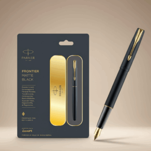 PARKER FRONTIER FOUNTAIN PEN – MATTE BLACK, GOLD TRIM