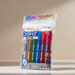 DOMS GLITTER TUBES – 6 SHADES, PEN-TIP, SPARKLING DECOR PACK OF 6