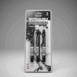 WORISON WATER SOLUBLE CHUNKY GRAPHITE STICKS – PACK OF 3, FOR SKETCHING & DRAWING
