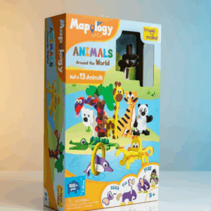 IMAGIMAKE MAPOLOGY WORLD MAP PUZZLE & ANIMALS MODEL SET | EDUCATIONAL TOY FOR KIDS 5+ | MINIATURE HOUSES AROUND THE WORLD